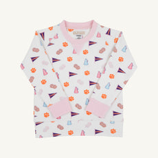 Clemson Cassidy Comfy Crewneck - Tiger Triumph with Palm Beach Pink