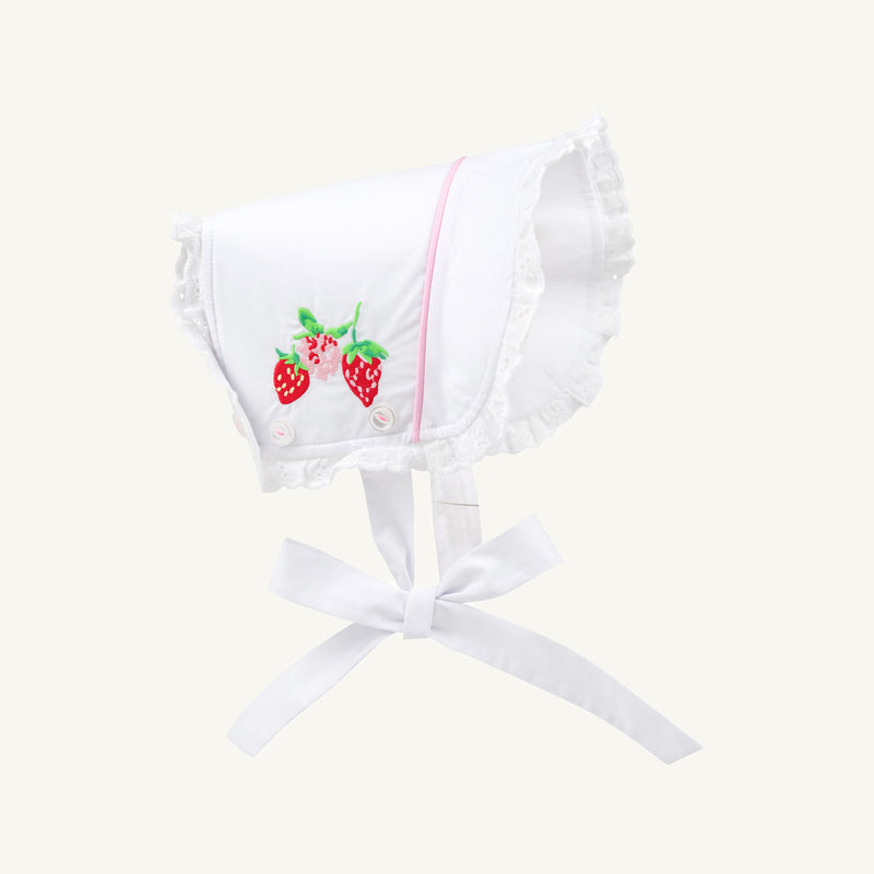 Catesby Bonnet - Worth Avenue White & Pier Party Pink with Strawberry