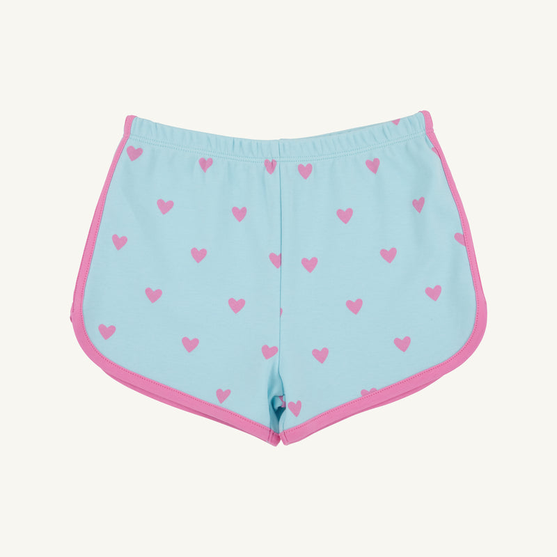Cheryl Shorts - Heart Eyes (Belhaven Blue) with Winter Park Pink