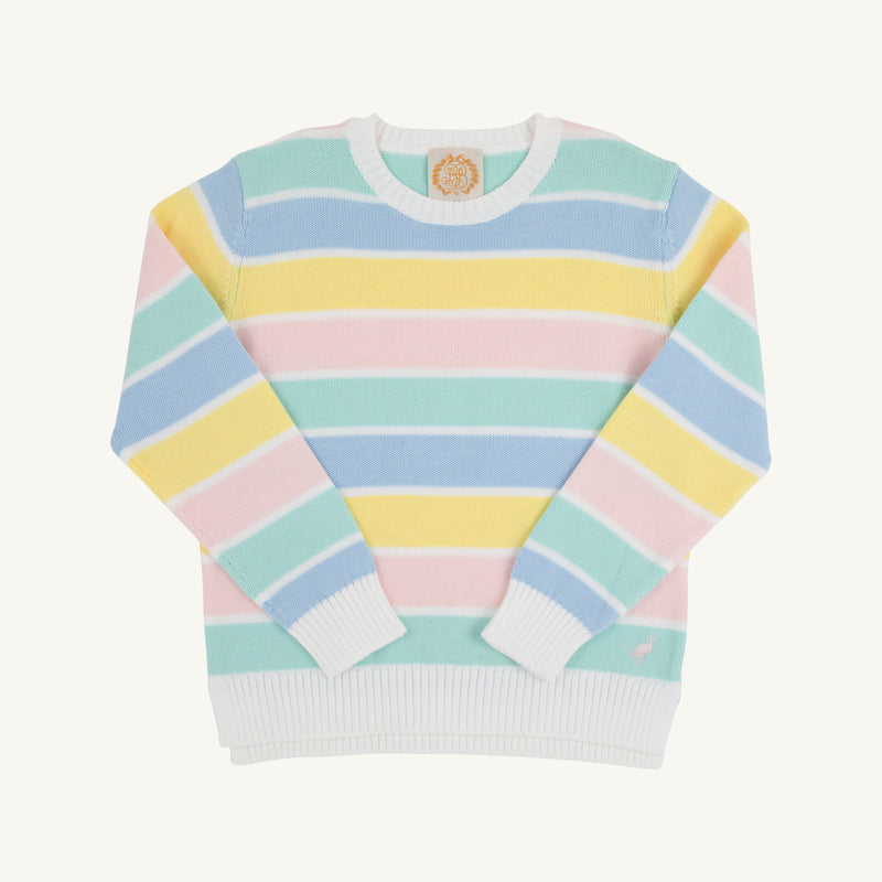Cissy Sweater - Siesta Key Stripe with Palm Beach Pink