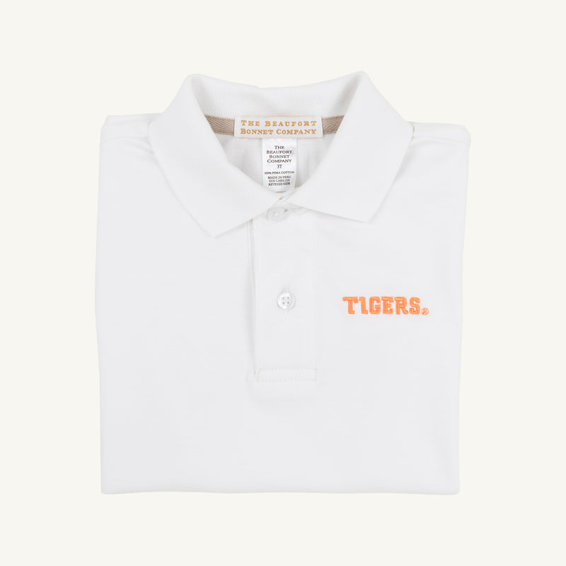 Clemson Prim & Proper Polo & Onesie - Worth Avenue White