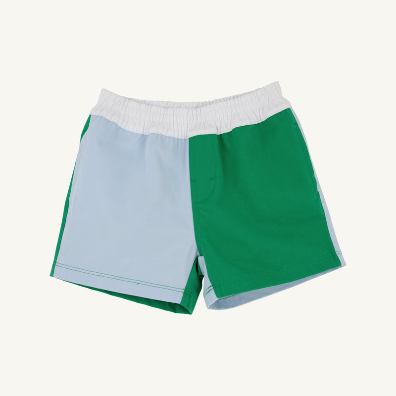 Colorblock Sheffield Shorts (Twill) - Buckhead Blue, Kiawah Kelly Green, and Worth Avenue White