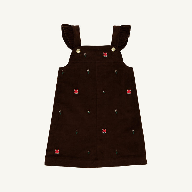 Critter Julia Jumper - Chelsea Chocolate Corduroy with Fox Embroidery