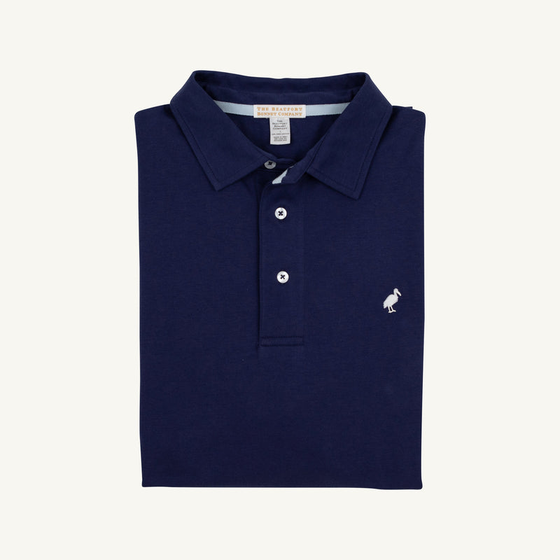 Croquet Party Polo (Men) - Nantucket Navy with Worth Avenue White Stork