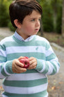 Isaac's Sweater - Old Greenwich Green Stripe