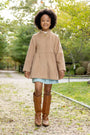 Penelope Peacoat - Cape Elizabeth Camel with Palmetto Pearl & Brass Buttons