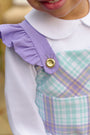 Violet's Vintage Overalls - Bridge Club Hustle Houndstooth (Edisto Egg Blue) with Palisades Purple