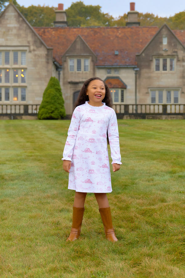 Lizzie's Luxe Leisure Dress - York Town Toile with Worth Avenue White