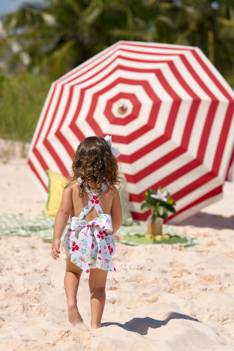 Sally Sunsuit - Berry Sweet with Worth Avenue White