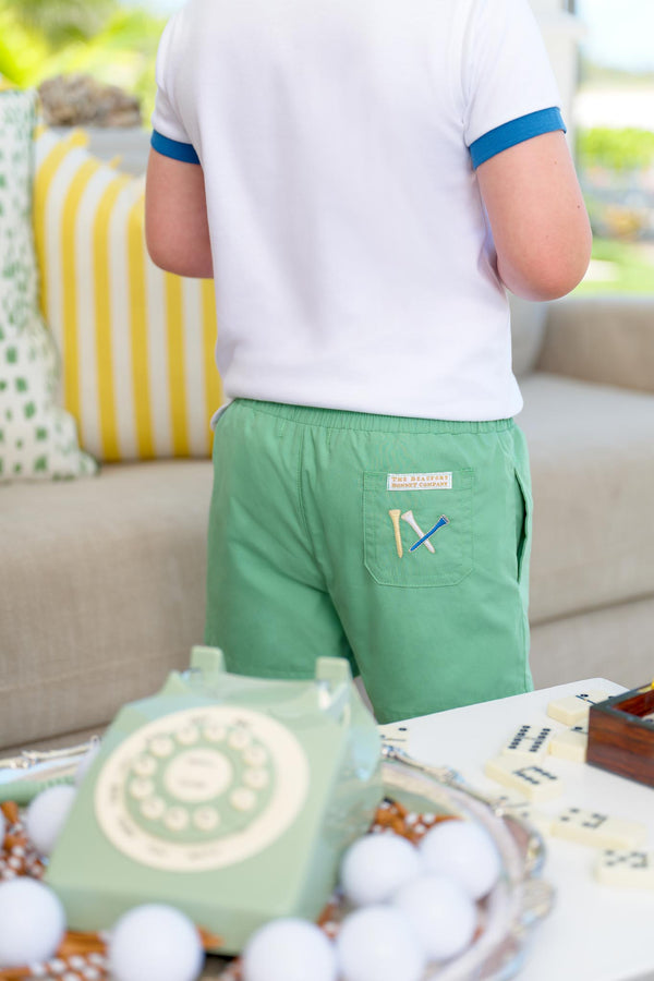 Sheffield Shorts - Gibson Island Green with Golf Embroidery