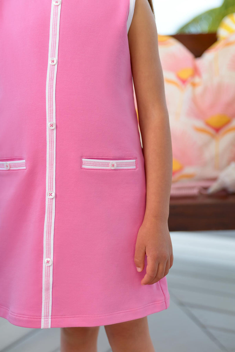 pink apron dress Frilly Mini Apron Pinafore Dress (Pink)