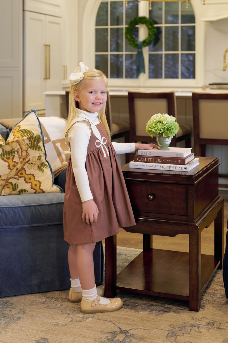 brown dress 18 months Chocolate Brown Sleeve and Neck Gathered Dress Cotton Girls Dress