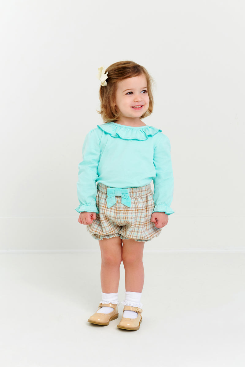 Long Sleeve Ramona Ruffle Shirt - Edisto Egg Blue