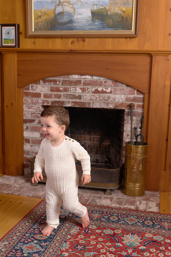 Pearson Playsuit (Cable Knit) - Palmetto Pearl