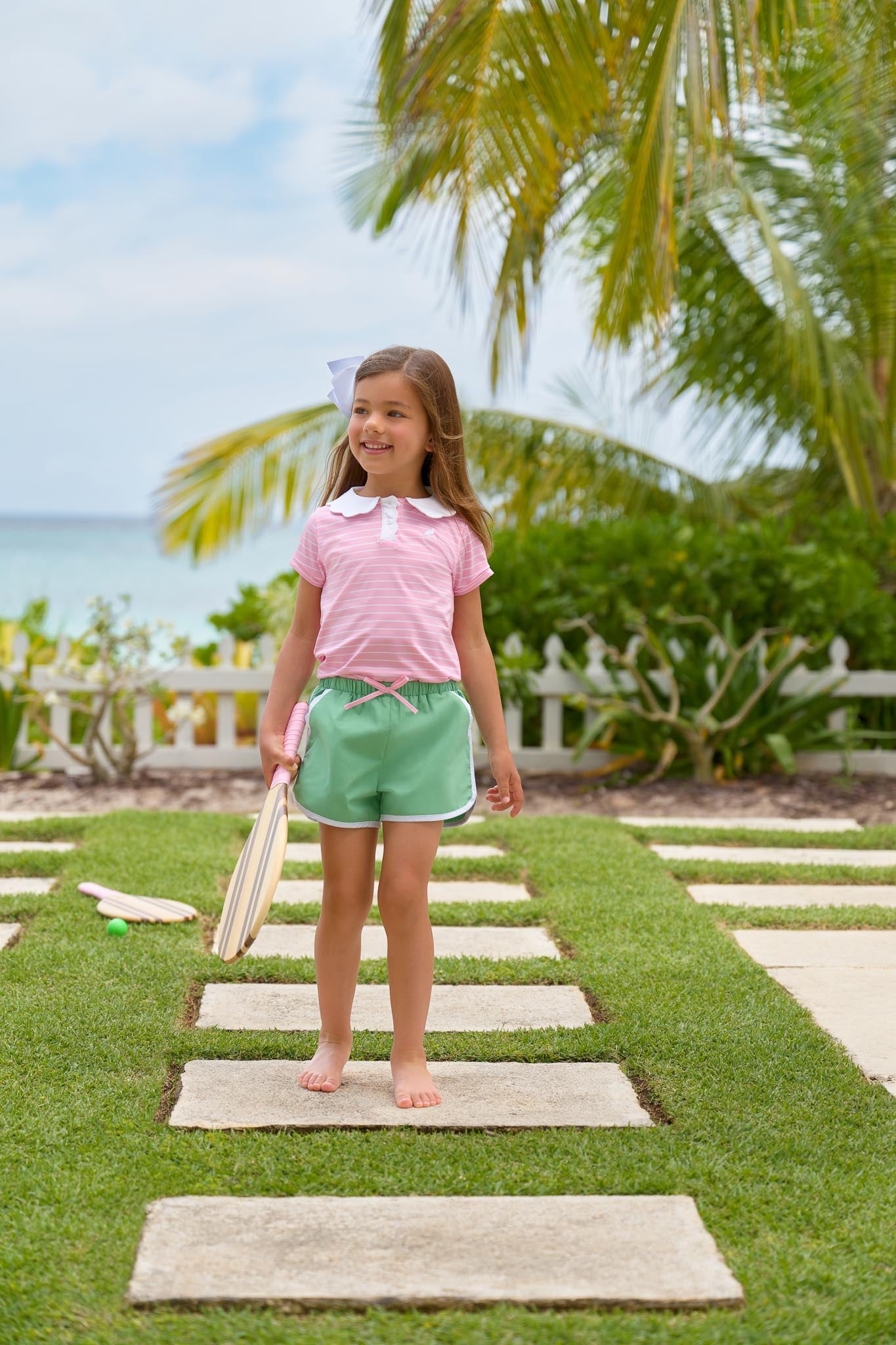 Cheryl Shorts - Gibson Island Green with Worth Avenue White