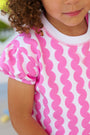 Short Puff Sleeve Cassidy Comfy Crewneck - Tribeca Trims with Worth Avenue White