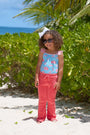 St. Lucia Swimsuit - Parrot Cay Canopy with Parrot Cay Coral Stripe