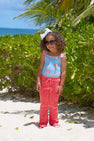 St. Lucia Swimsuit - Parrot Cay Canopy with Parrot Cay Coral Stripe