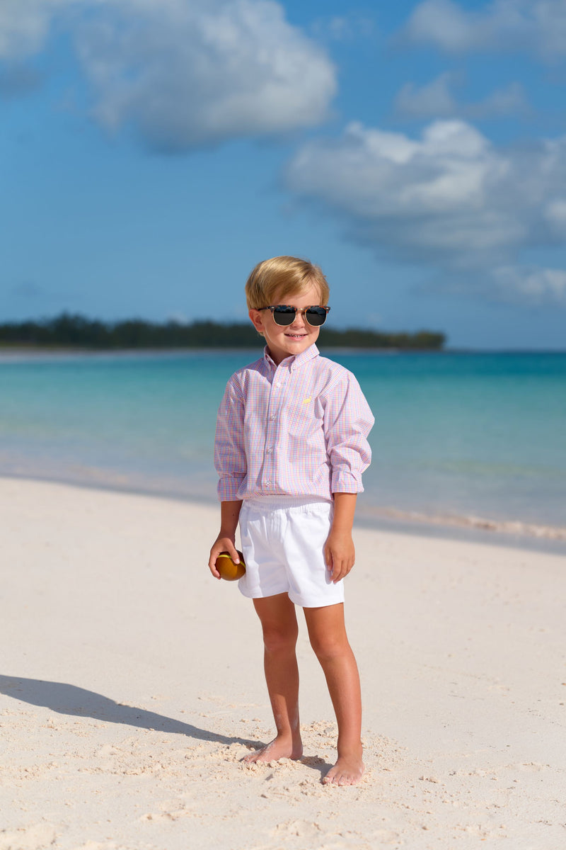 Dean's List Dress Shirt - Woodstock Park Plaid with Lake Worth Yellow Stork