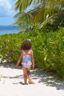 St. Lucia Swimsuit - Parrot Cay Canopy with Parrot Cay Coral Stripe
