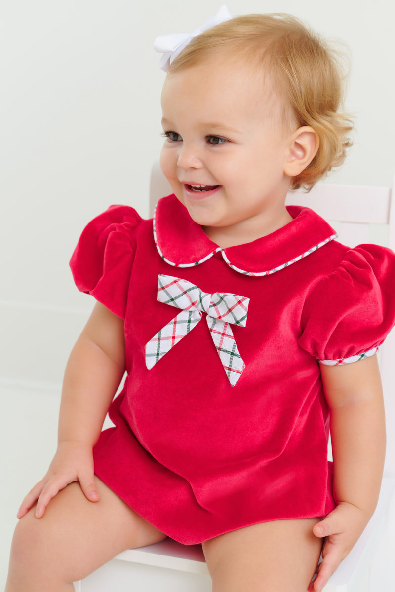 Banks Bow Bubble (Velveteen) - Richmond Red with Old Town Tattersall