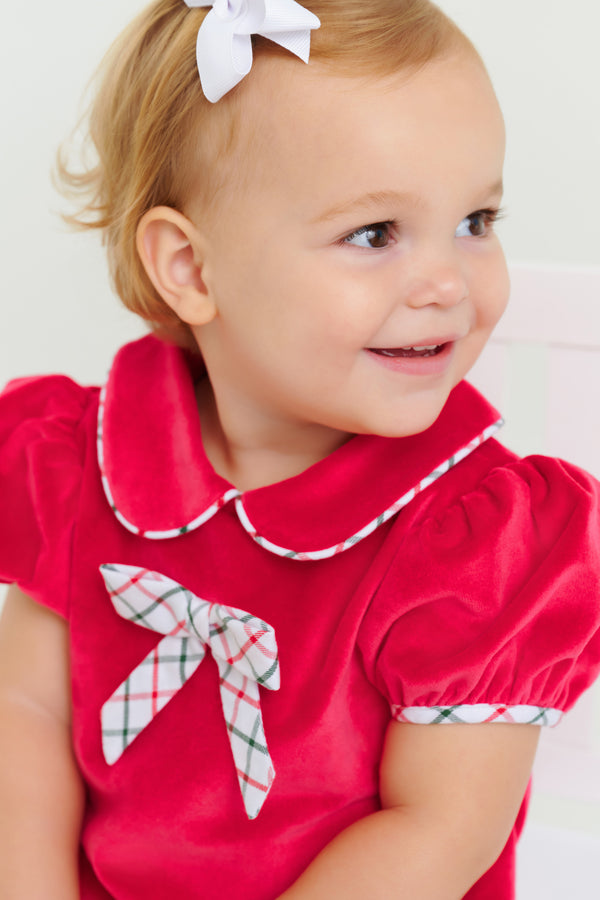 Banks Bow Bubble (Velveteen) - Richmond Red with Old Town Tattersall