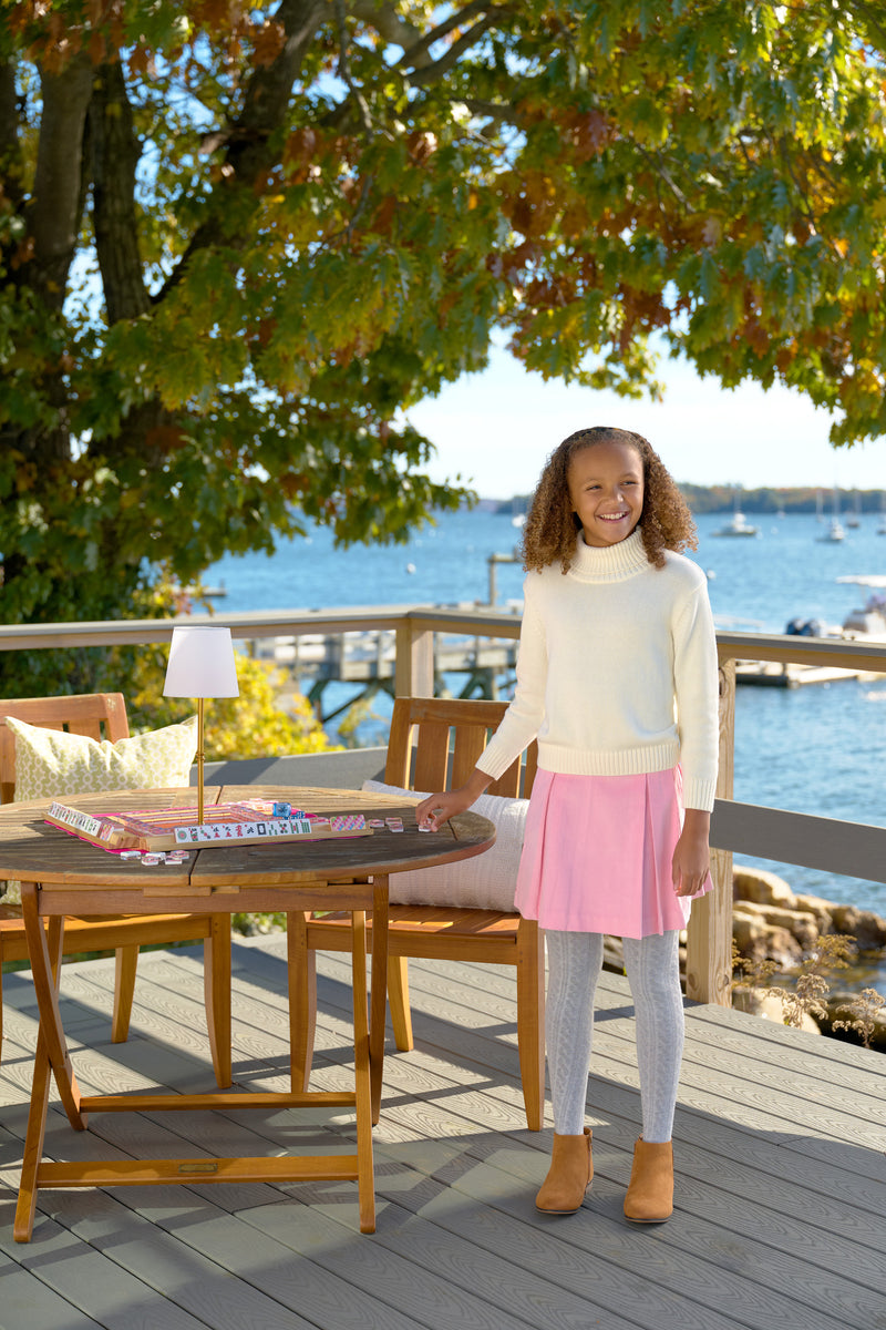 Townsend Turtleneck Sweater Palmetto Pearl with Coral Gables Gold Me