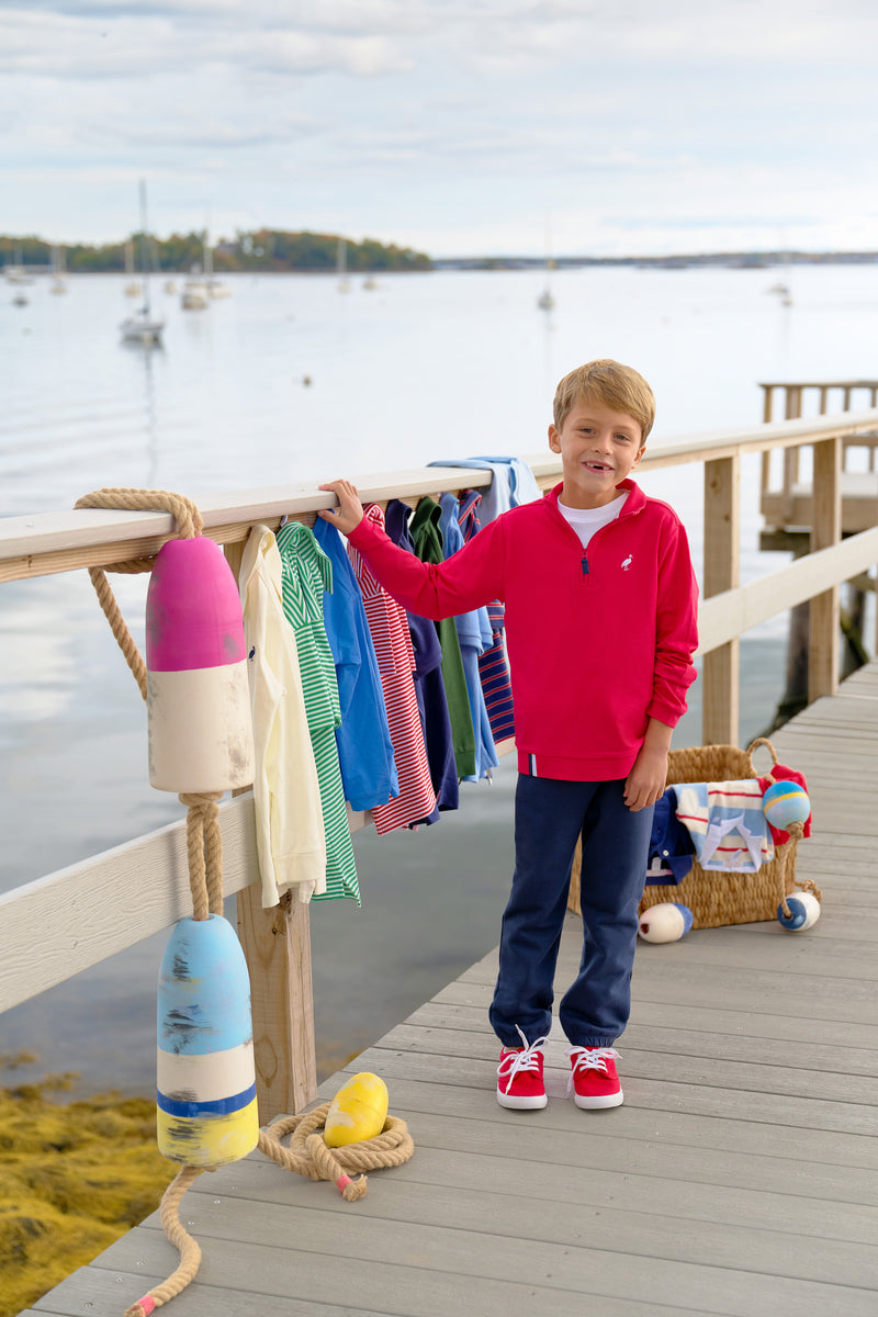 Prepletic™ Hayword Half-Zip - Richmond Red with Nantucket Navy and Worth Avenue White Stork