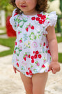 Ruehling Ruffle Bubble - Berry Sweet with Worth Avenue White