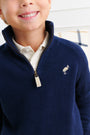 Hayden Half-Zip Sweater - Nantucket Navy with Osprey Oatmeal Stork