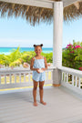 Rosey Romper - Catamaran Cane with Edisto Egg Blue