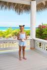 Rosey Romper - Catamaran Cane with Edisto Egg Blue