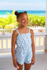 Rosey Romper - Catamaran Cane with Edisto Egg Blue