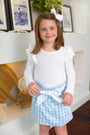Beasley Bow Skirt - Barrington Blue Check with Worth Avenue White