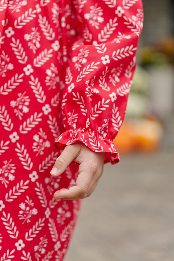 Long Sleeve Ramona Ruffle Dress - Mayflower Musings with Palmetto Pearl