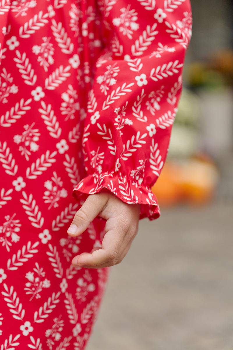 Long Sleeve Ramona Ruffle Dress - Mayflower Musings with Palmetto Pearl