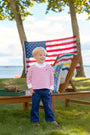Isaac's Sweater - Richmond Red Stripe with Richmond Red Stork