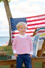 Isaac's Sweater - Richmond Red Stripe with Richmond Red Stork