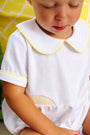 Brentley Bubble - Worth Avenue White with Lake Worth Yellow Smocking