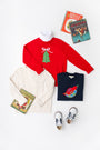 Isabelle's Intarsia Sweater - Richmond Red with Christmas Tree Intarsia