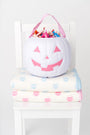 Silent Night Throw - Vintage Prep Pumpkin Pails (Buckhead Blue) with Buckhead Blue
