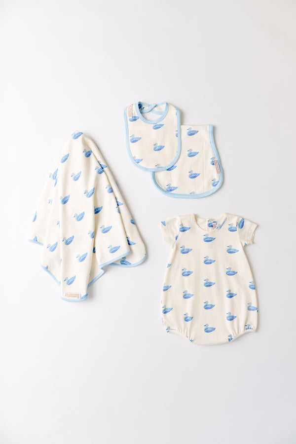 Burp Me Bib - Merrimack Quack Quacks with Buckhead Blue