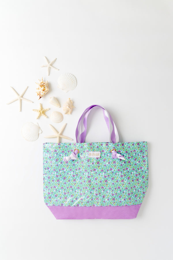 Isabelle's Beach Bag - Fitzroy Floral with Valley High Violet and Worth Avenue White