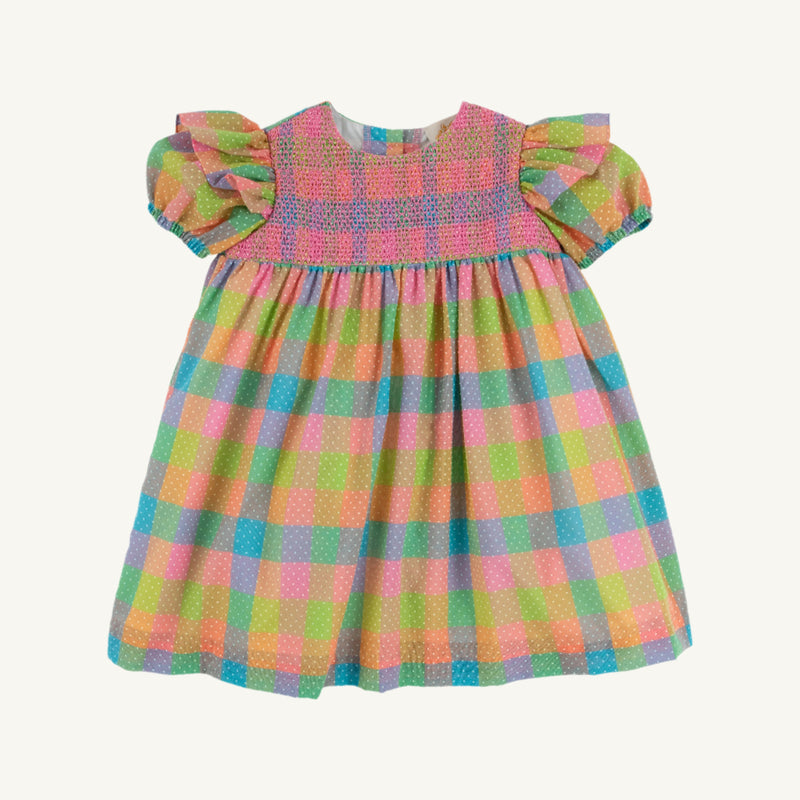 Daphne Dress - Ecton Park Plaid with Hamptons Hot Pink