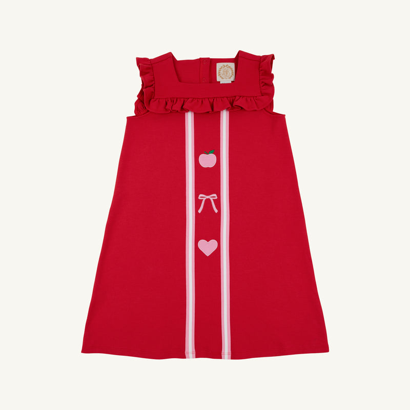 Darla Dress - Richmond Red & Hamptons Hot Pink with Appliques