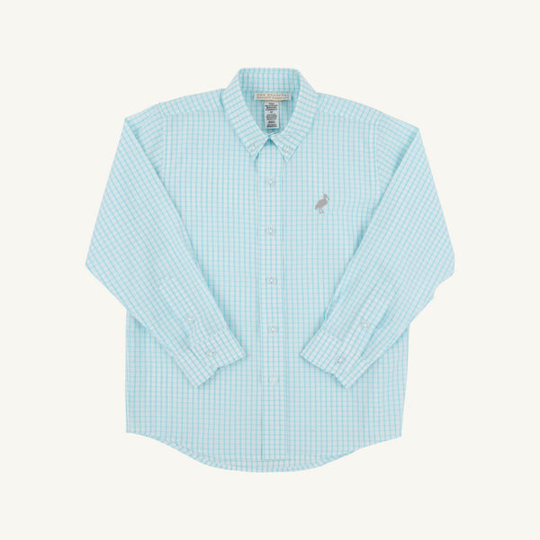 Dean's List Dress Shirt - Belhaven Blue Windowpane with Grantley Gray Stork