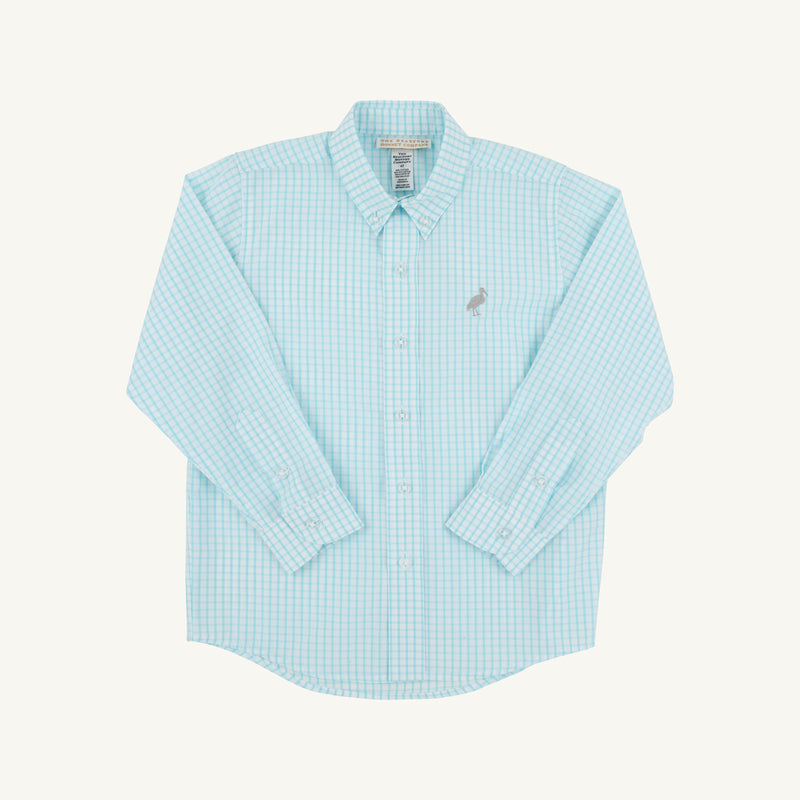 Dean's List Dress Shirt - Belhaven Blue Windowpane with Grantley Gray Stork