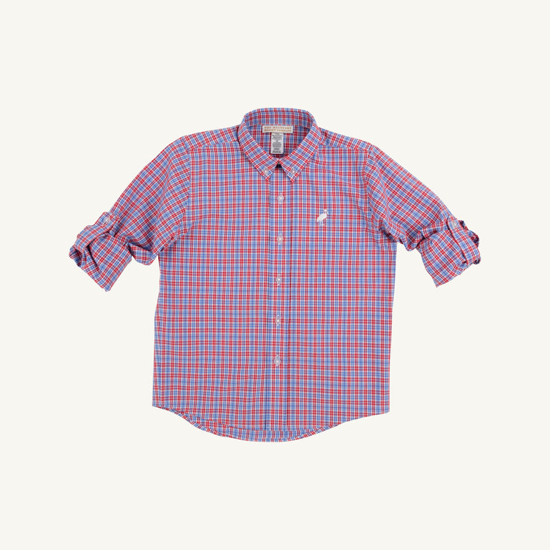 Dean's List Dress Shirt - Lawn Party Plaid with Worth Avenue White Stork
