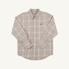 Dean's List Dress Shirt - Thompson Park Plaid with Gray Bay Brown Stork