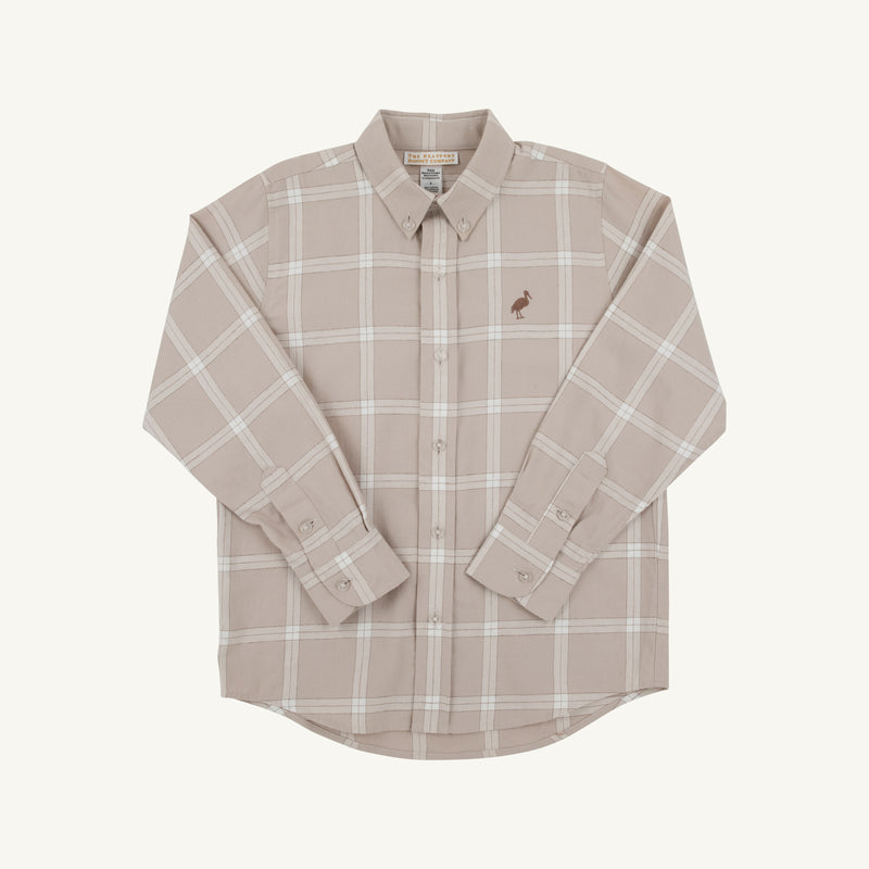 Dean's List Dress Shirt - Thompson Park Plaid with Gray Bay Brown Stork